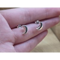 Echt zilveren oorbel stekers maantjes 